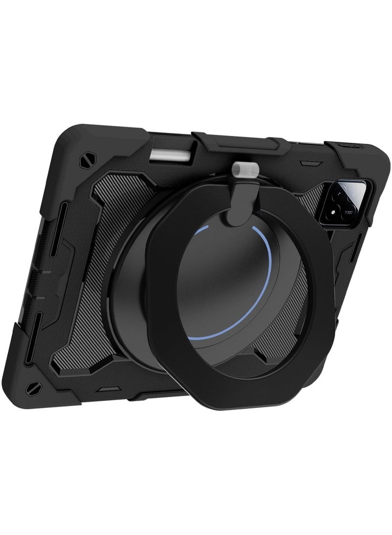 عام حافظة متوافقة مع شاومي الوسادة 6 ثانية برو 12.4 بوصة 2024 ، 360 Rotating الدورية حلقة معلقة مسنده ، متعددة زاوية قوس الثقيلة للصدمات غطاء ل شاومي الوسادة 6 ثانية برو - Image 5