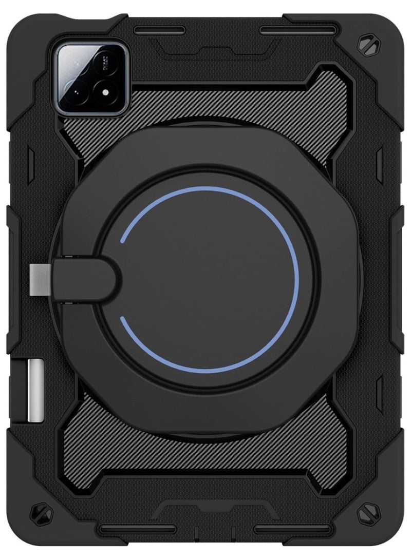 عام حافظة متوافقة مع شاومي الوسادة 6 ثانية برو 12.4 بوصة 2024 ، 360 Rotating الدورية حلقة معلقة مسنده ، متعددة زاوية قوس الثقيلة للصدمات غطاء ل شاومي الوسادة 6 ثانية برو - Image 4