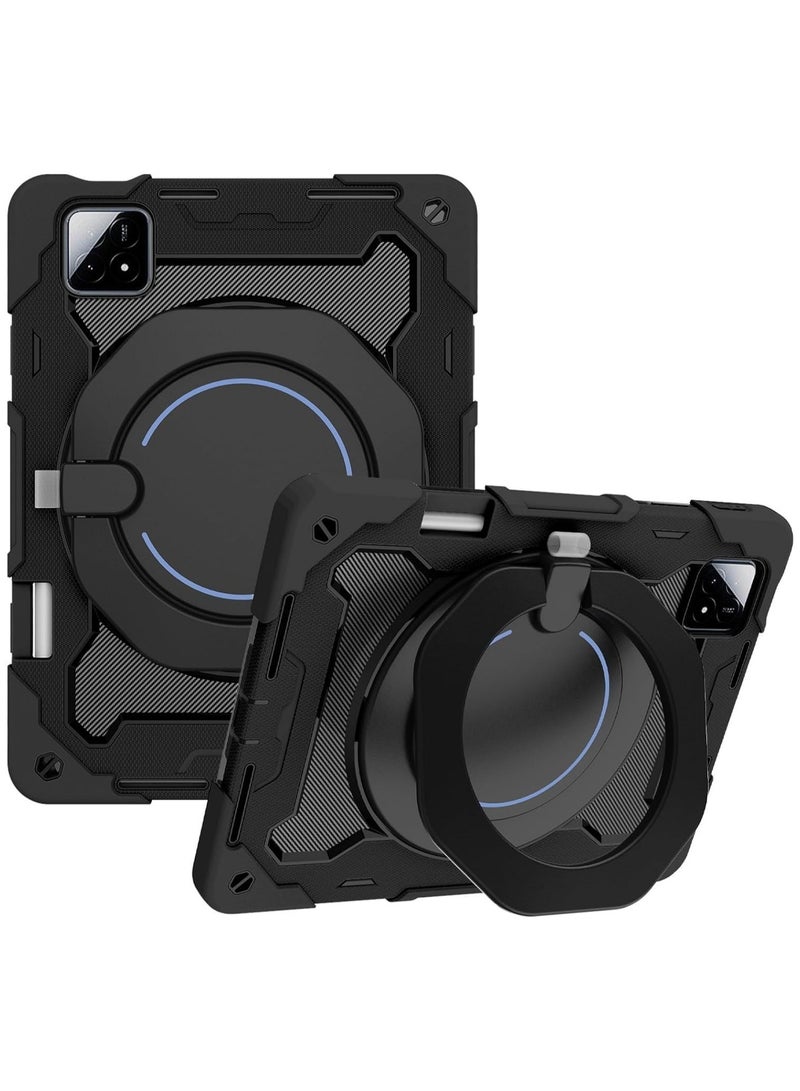 عام حافظة متوافقة مع شاومي الوسادة 6 ثانية برو 12.4 بوصة 2024 ، 360 Rotating الدورية حلقة معلقة مسنده ، متعددة زاوية قوس الثقيلة للصدمات غطاء ل شاومي الوسادة 6 ثانية برو - Image 1