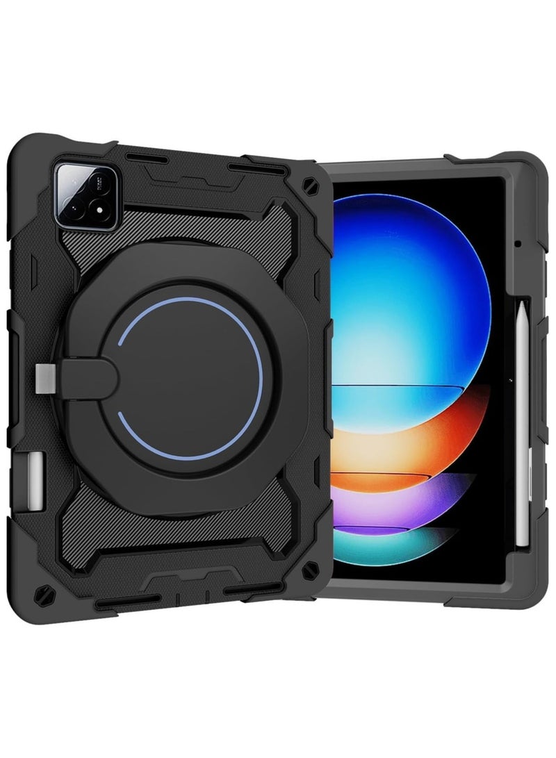 عام حافظة متوافقة مع شاومي الوسادة 6 ثانية برو 12.4 بوصة 2024 ، 360 Rotating الدورية حلقة معلقة مسنده ، متعددة زاوية قوس الثقيلة للصدمات غطاء ل شاومي الوسادة 6 ثانية برو - Image 2