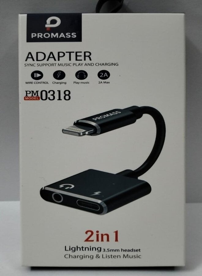 بروماس إضاءة 2 في 1 3.5 ملم لشحن سماعة الرأس والاستماع إلى الموسيقى. - Image 1