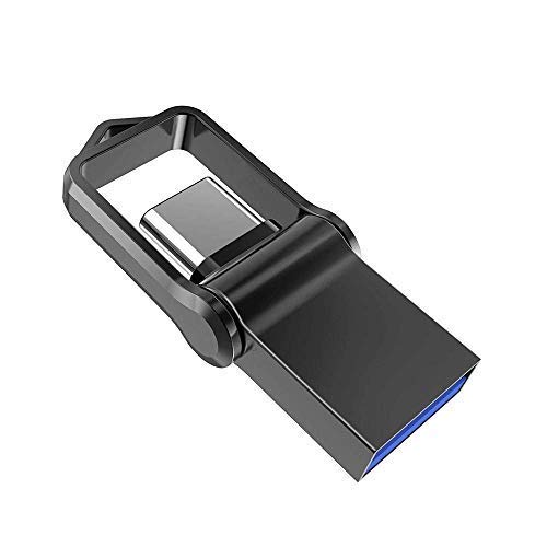 KALSAN Type C Flash Drive 32GB Thumb Drive, KALSAN 32GB 2 in 1 OTG Type C+ USB 3.0 Dua Flashl Drive Waterproof Memory Stick with Keychain Metal-Black - Image 2