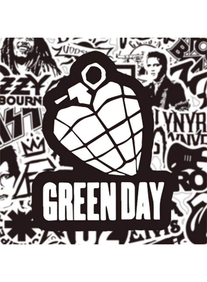 NIBEMINENT 50 Pcs ROCK Punk band Deco Kit Waterproof Stickers, High Definition Printing Bright Colors, Suitable for Laptop Skateboard Luggage Water Bottle Guitar DIY - Image 3