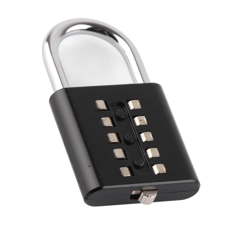 Black 10 Digit Combination Padlock Push Button Lock for Gym Gate Cabinet Toolbox - Image 3