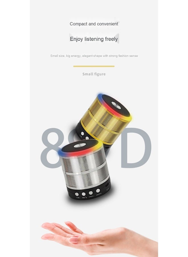 Bluetooth Speaker Atmosphere Light Outdoor Portable Mini Speaker Home Desktop Subwoofer Small Steel Cannon Speaker - Image 3