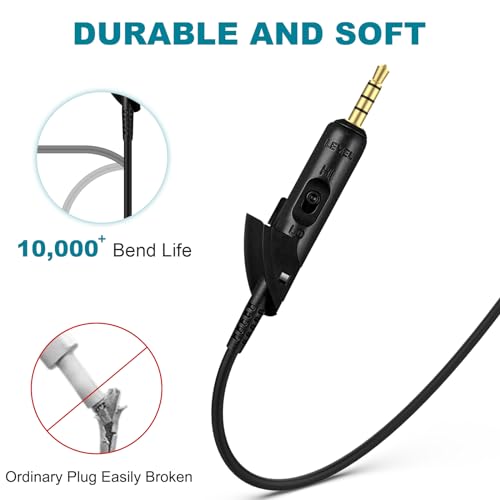 Sqrmekoko QC15 Cord Replacement Headphone Audio Cable Compatible with Bose QuietComfort 15 QC 15 Headphones - Image 3