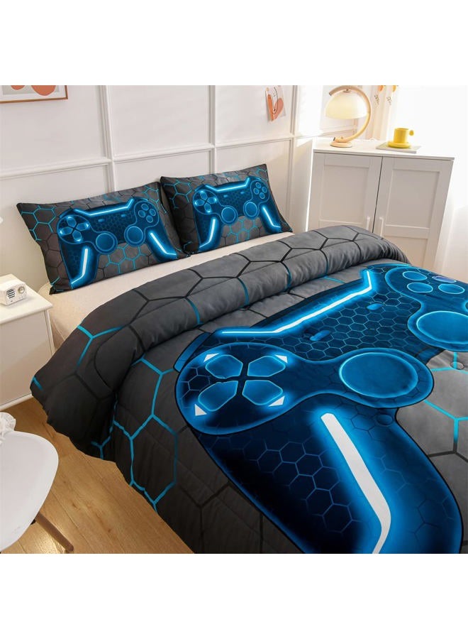 NTBED Game Console Comforter Set for Boys Girls Kids Geometric Lightweight Microfiber Bedding Sets (Gray, Twin) - Image 3