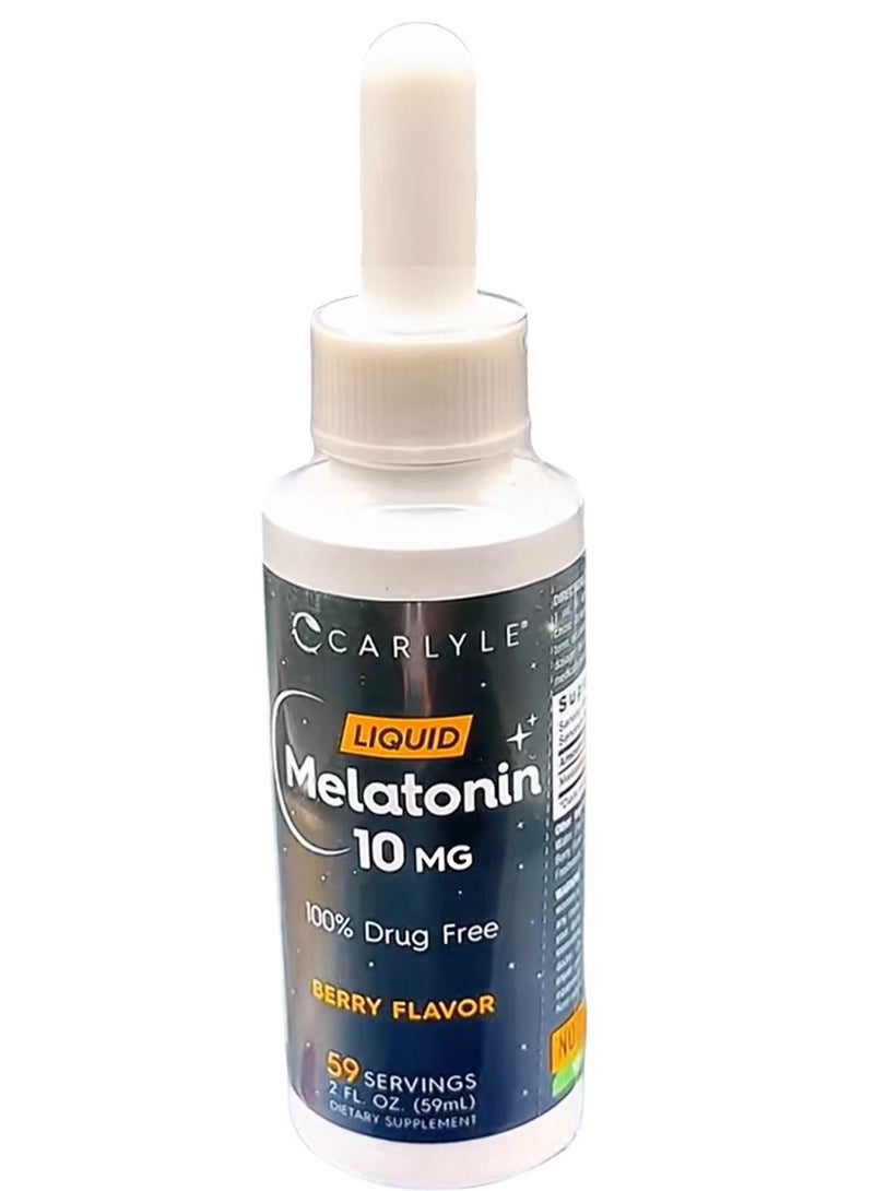 Carlyle Melatonin 10mg | 2 fl oz Liquid Drops | Berry Flavor | for Adults | Non-GMO, Vegetarian Supplement - Image 1