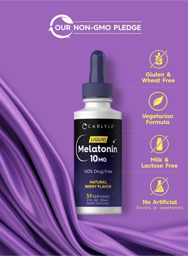 Carlyle Melatonin 10mg | 2 fl oz Liquid Drops | Berry Flavor | for Adults | Non-GMO, Vegetarian Supplement - Image 4