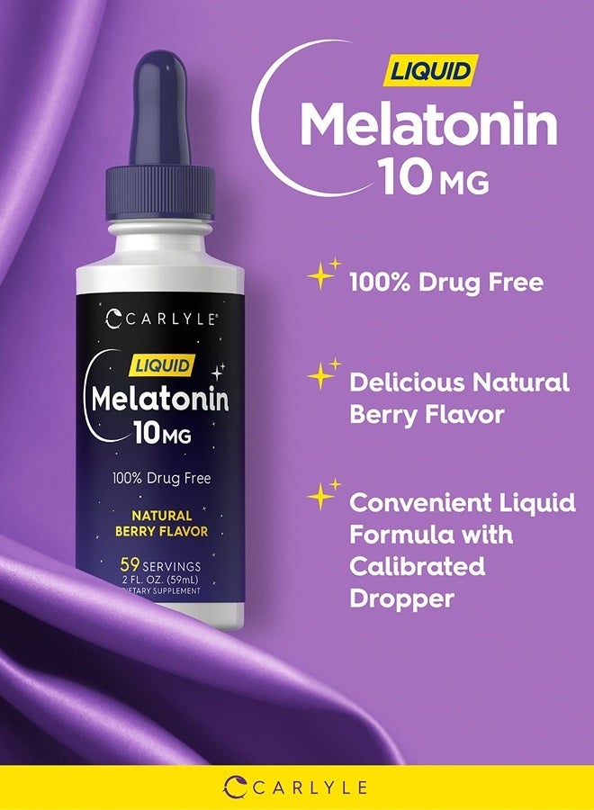 Carlyle Melatonin 10mg | 2 fl oz Liquid Drops | Berry Flavor | for Adults | Non-GMO, Vegetarian Supplement - Image 3