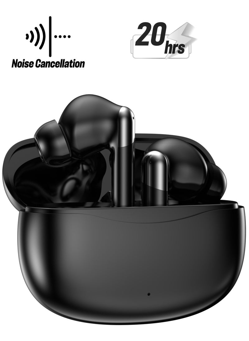 FLYHSO Wireless Earbuds, Bluetooth Earbuds Built in Noise Cancellation Mic with Charging Case, Headphones Stereo Sound Headphones  - Image 1