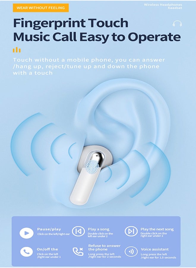 FLYHSO Wireless Earbuds, Bluetooth Earbuds Built in Noise Cancellation Mic with Charging Case, Headphones Stereo Sound Headphones  - Image 3