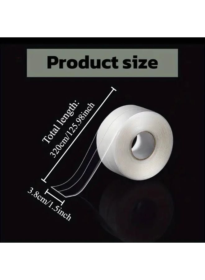 شريط لاصق ذاتي للإغلاق من البولي فينيل كلورايد، مقاس 1.5 بوصة × 125.9 بوصة، قطعتان للحمام ومطبخ حوض المغسلة - Image 5
