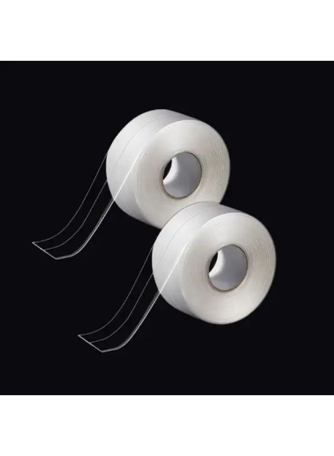 شريط لاصق ذاتي للإغلاق من البولي فينيل كلورايد، مقاس 1.5 بوصة × 125.9 بوصة، قطعتان للحمام ومطبخ حوض المغسلة - Image 1