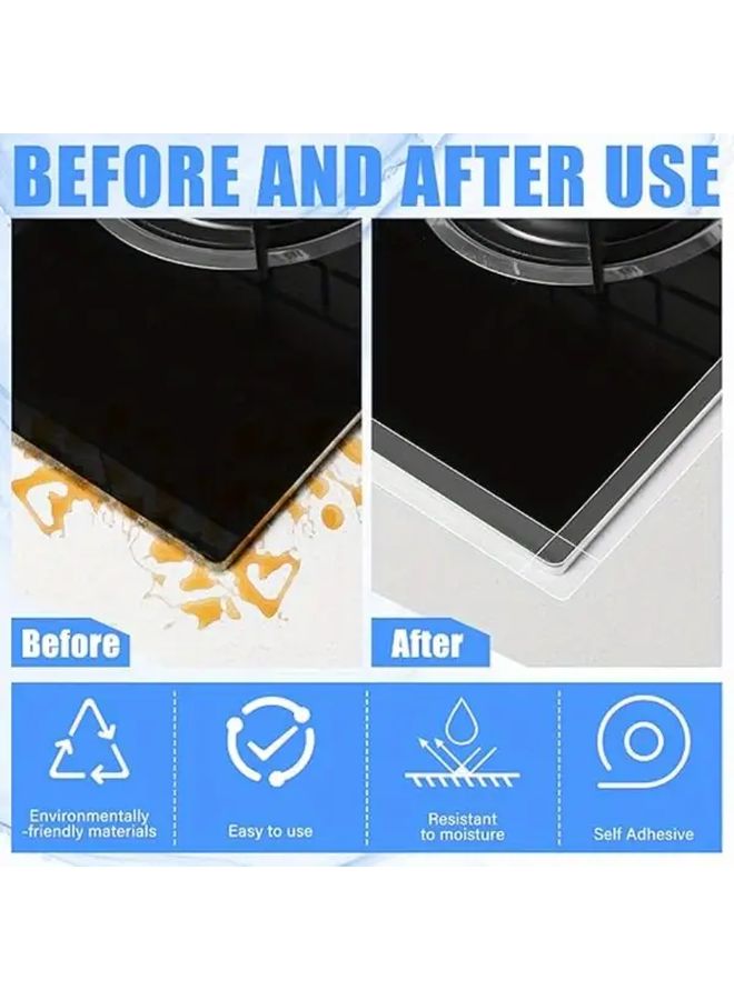 شريط لاصق ذاتي للإغلاق من البولي فينيل كلورايد، مقاس 1.5 بوصة × 125.9 بوصة، قطعتان للحمام ومطبخ حوض المغسلة - Image 4