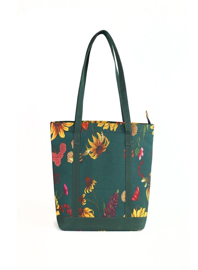 KOLOROBIA Summer-tote-bag-large with multicolor | decent & unique design on bag | strong Handle | material- canvas | 1 internal zipper pocket with a card slot - Image 1