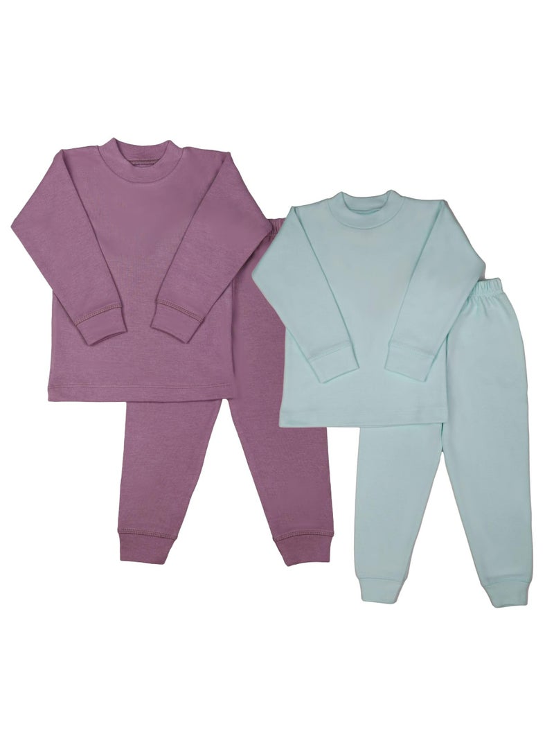 فاني باني باك يحتوي علي 2 طقم دفاية اولادي من قطعتين فانلة بكم هاف كول و بنطلون قطن - Image 1