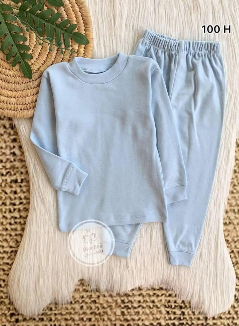 فاني باني باك يحتوي علي 2 طقم دفاية اولادي من قطعتين فانلة بكم هاف كول و بنطلون قطن - Image 4