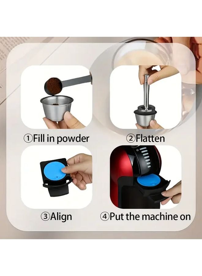 Blue Cap Stainless Steel Reusable Coffee Capsule Filter Easy Clean Espresso Machine - Image 5