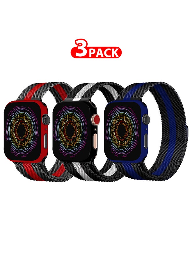 CATANES 3 Pack Stainless Steel Milanese Loop Compatible with Apple Watch Band 38mm 40mm 41mm Men and Women Mesh Loop Magnetic Clasp Replacement for iWatch Bands Series 7 SE 6 5 4 3 2 1  - Image 1