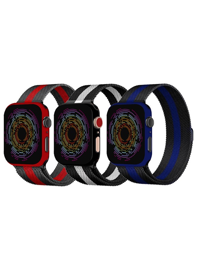CATANES 3 Pack Stainless Steel Milanese Loop Compatible with Apple Watch Band 38mm 40mm 41mm Men and Women Mesh Loop Magnetic Clasp Replacement for iWatch Bands Series 7 SE 6 5 4 3 2 1  - Image 2