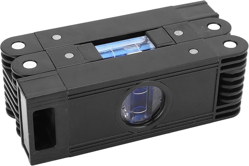 مستوى ألومنيوم أسود قابل للطي من 3 أقسام مع أداة قياس زاوية قابلة للتعديل لأعمال النجارة والبناء - Image 5