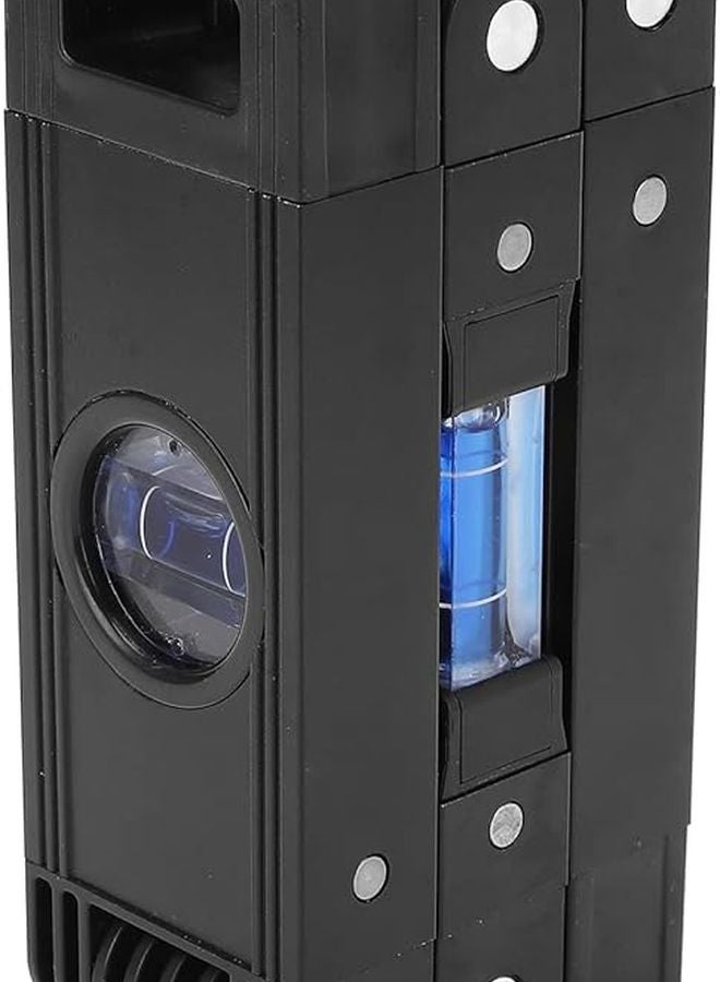 مستوى ألومنيوم أسود قابل للطي من 3 أقسام مع أداة قياس زاوية قابلة للتعديل لأعمال النجارة والبناء - Image 3