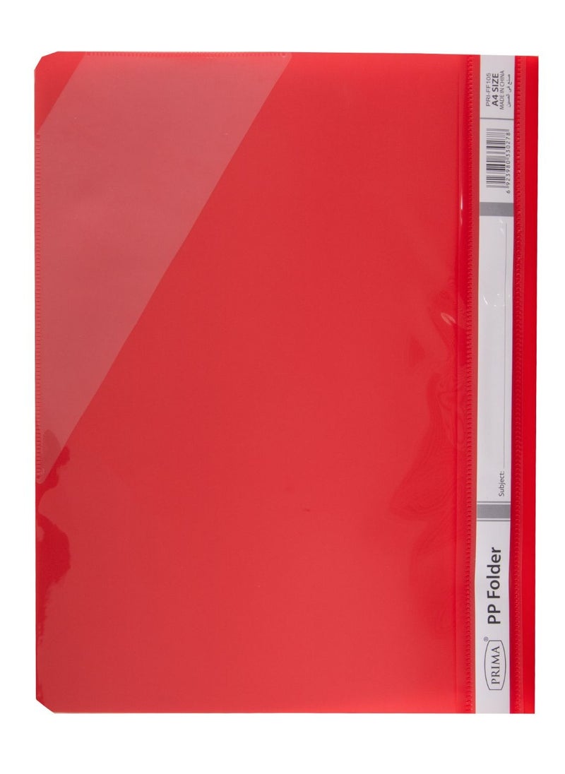 PRIMA - 12-Piece Clear File Folder A4 Red - Image 1