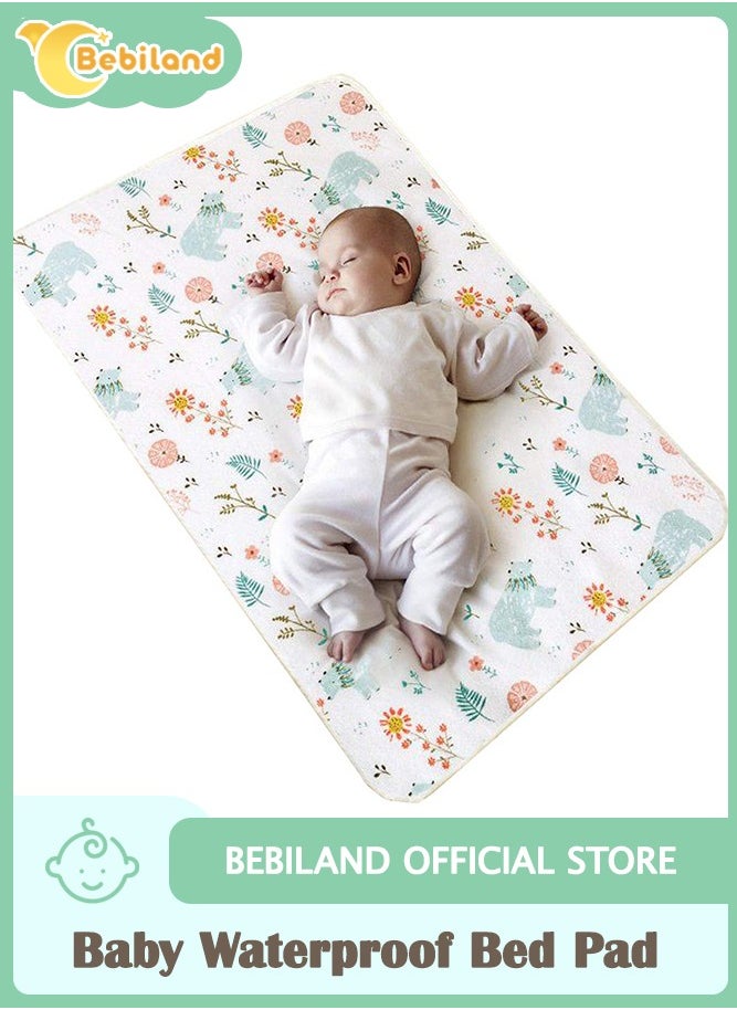 Bebiland 60x100cm Baby Waterproof Bed Pad, Bed Wetting Pads Washable for Kids,  Toddler Potty Training Pads for Pack  Play/Crib/Mini Crib Reusable Incontinence Underpads for Kids/Adult/Pets  - Image 1