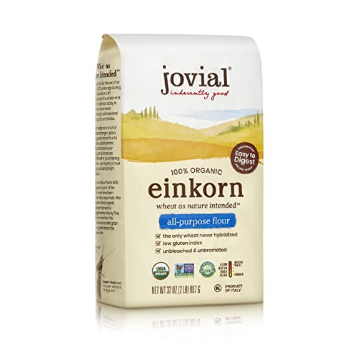 Jovial Organic Einkorn Unbleached All Purpose Flour - Bread Baking Flour for Sourdough, High Protein, Non-GMO, Organic Pizza & Pasta, European Italian, Glyphosate Free - 32 Oz - Image 1