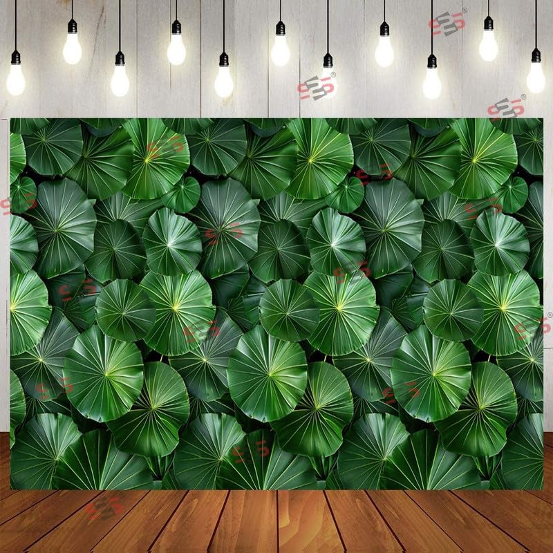 S2S Round Leaf Backdrop Cloth for Pooja Decoration Traditional, Background Decoration Cloth | Curtain Cloth for All Festival, Functions & Ceremonies - (5 x 8 Feet) (Round Leaf) - Image 5