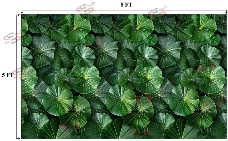 S2S Round Leaf Backdrop Cloth for Pooja Decoration Traditional, Background Decoration Cloth | Curtain Cloth for All Festival, Functions & Ceremonies - (5 x 8 Feet) (Round Leaf) - Image 1