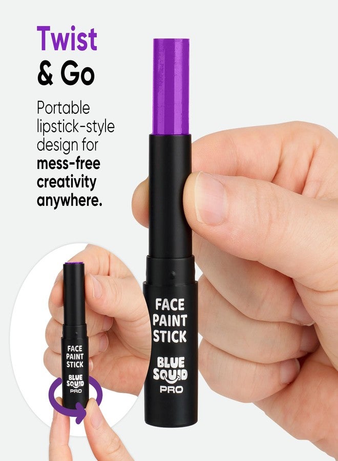 Blue Squid PRO Purple Face Paint Stick - Waterproof Body Paint for Adults & Kids Colored Eye Black Baseball, Eyeblack Softball -Hypoallergenic Twist-Up Non-Toxic Makeup Stick for Cosplay, Sports & SFX - Image 4