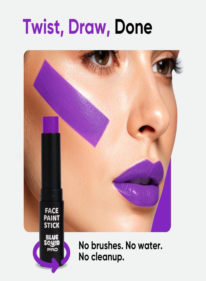 Blue Squid PRO Purple Face Paint Stick - Waterproof Body Paint for Adults & Kids Colored Eye Black Baseball, Eyeblack Softball -Hypoallergenic Twist-Up Non-Toxic Makeup Stick for Cosplay, Sports & SFX - Image 3