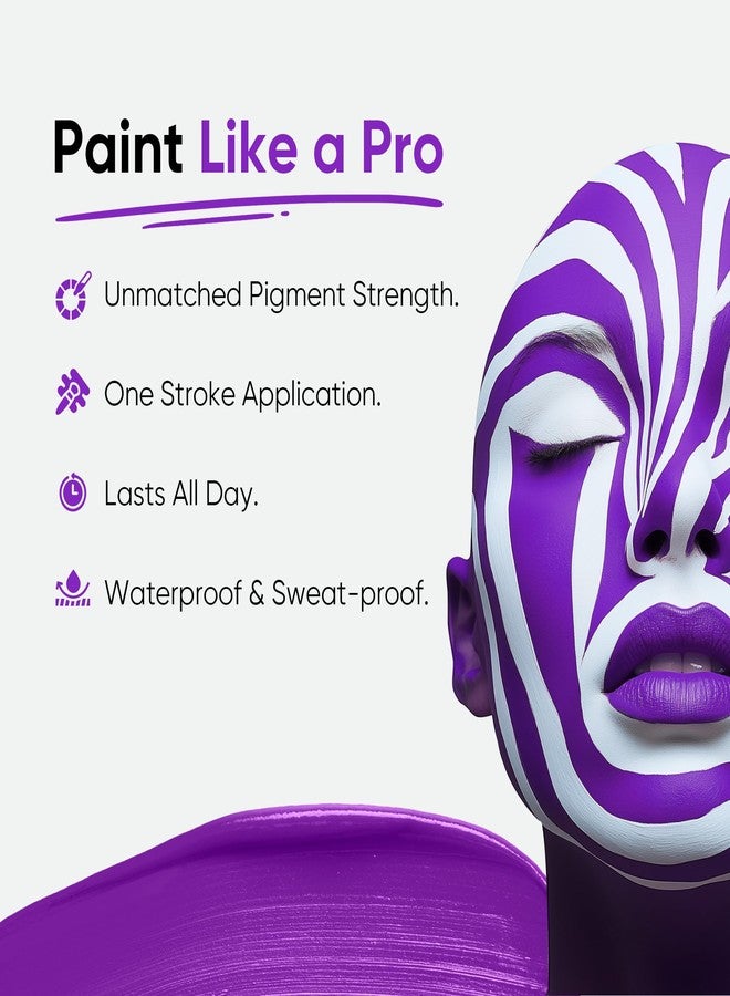 Blue Squid PRO Purple Face Paint Stick - Waterproof Body Paint for Adults & Kids Colored Eye Black Baseball, Eyeblack Softball -Hypoallergenic Twist-Up Non-Toxic Makeup Stick for Cosplay, Sports & SFX - Image 2