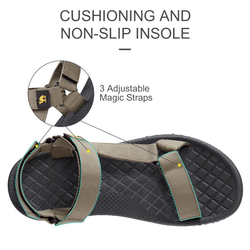 CAMEL CROWN Hiking Sport Sandals for Men Anti-skidding Water Sandals Comfortable Athletic Sandals for Outdoor Wading Beach Khaki 11 - Image 2