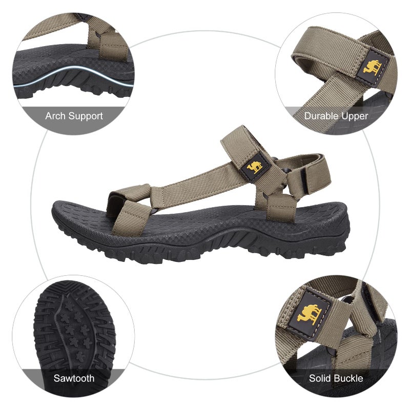 CAMEL CROWN Hiking Sport Sandals for Men Anti-skidding Water Sandals Comfortable Athletic Sandals for Outdoor Wading Beach Khaki 11 - Image 5