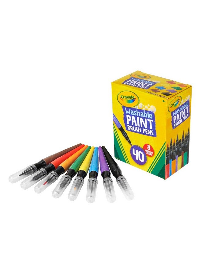 Crayola No-Drip Paint Brush Pens, Assorted Colors Set, 40 Count, Creative Gift for Kids and Teens - Image 2
