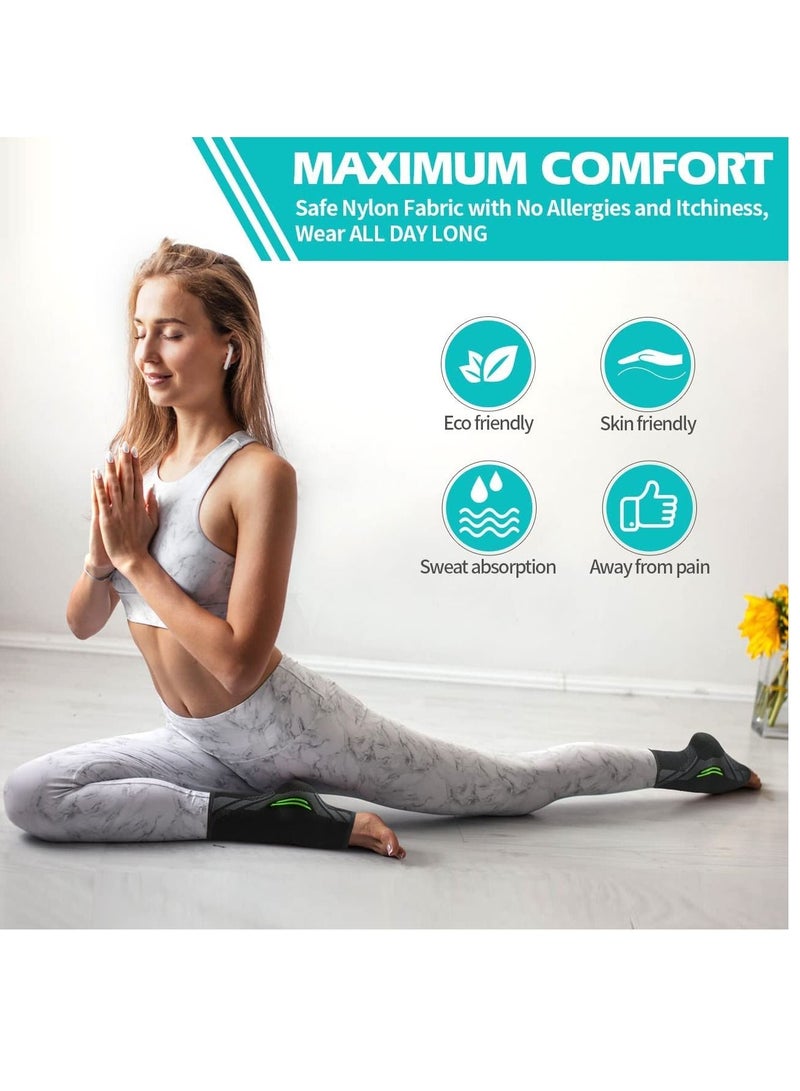 Excefore Ankle Brace Compression, 1 Pair Ankle Sleeve for Sprained Ankle, Injury Recovery, Joint Pain, Achilles Tendonitis Support, Plantar Fasciitis Sock Reduce Swelling, Heel Spur Pain (S)  - Image 2