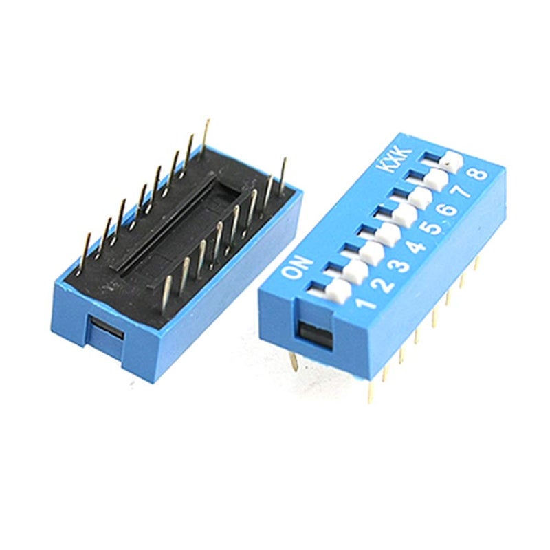 Dahszhi Double Row Dip Switch Assorted 8 Positions 2.54mm Pitch 16 Pin -10pcs - Image 2