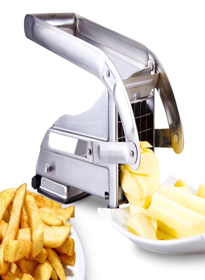 ICO French Fry Cutter, 2-blade Potato Slicer, French Fry Cutter For Potatoes with Non-slip Suction Lock Technology, Stainless Steel French Fry Press - Image 1