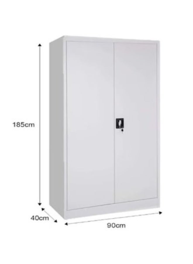 MAF furniture خزانة تخزين فولاذية MAF مع رفوف وعامود تعليق، 185H x 90W x 40D سم، رمادي، قابلة للقفل - Image 2