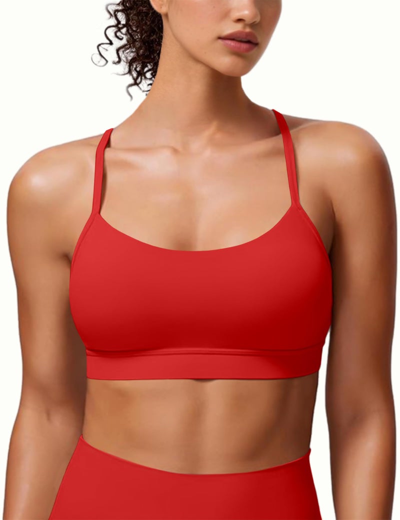 MIRITY Padded Y-Back Sports Bra for Women - Racerback Low ImpactYoga Workout Top with Spaghetti Strap Pack of 3 - Image 2