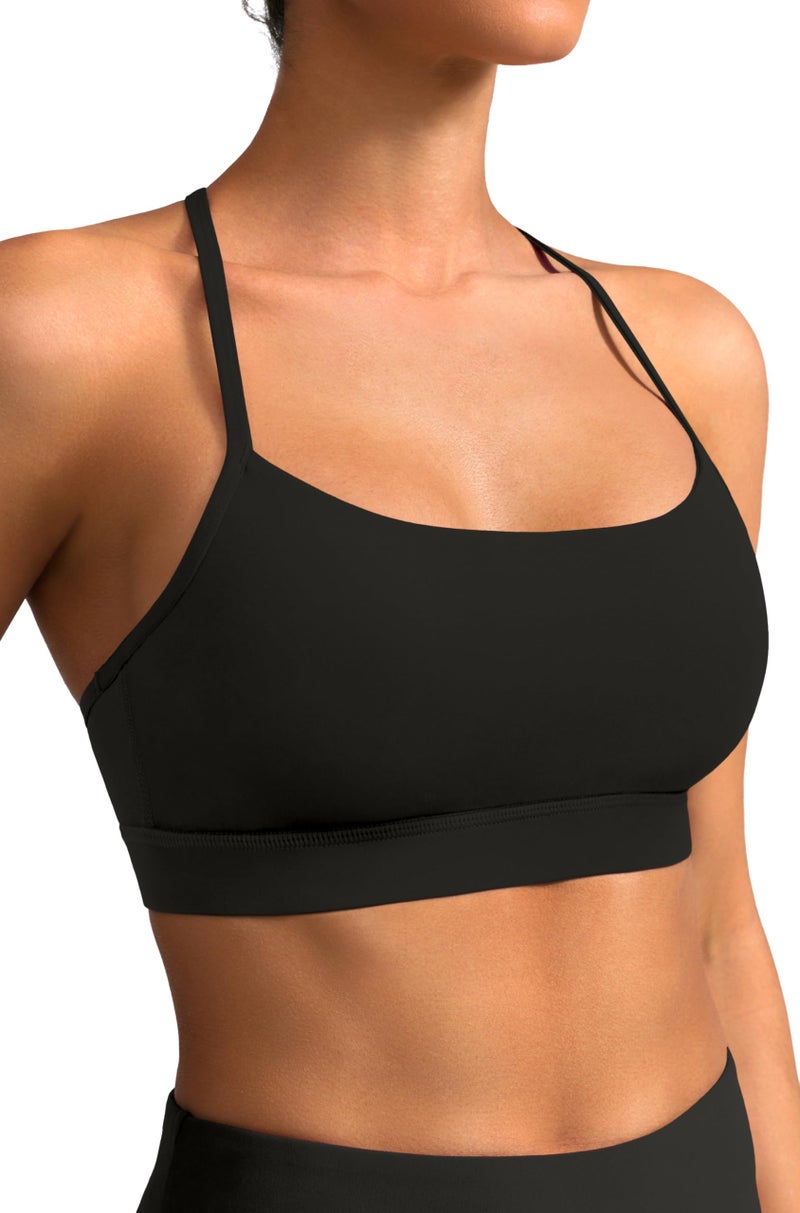 MIRITY Padded Y-Back Sports Bra for Women - Racerback Low ImpactYoga Workout Top with Spaghetti Strap Pack of 3 - Image 4