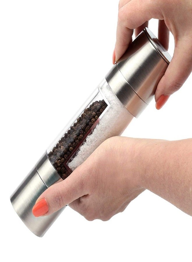 DR Mall Krab Stainless Steel 2 in 1Spice Sauce Grinding Salt Herb Pepper Mill Kitchen Tool - Image 1