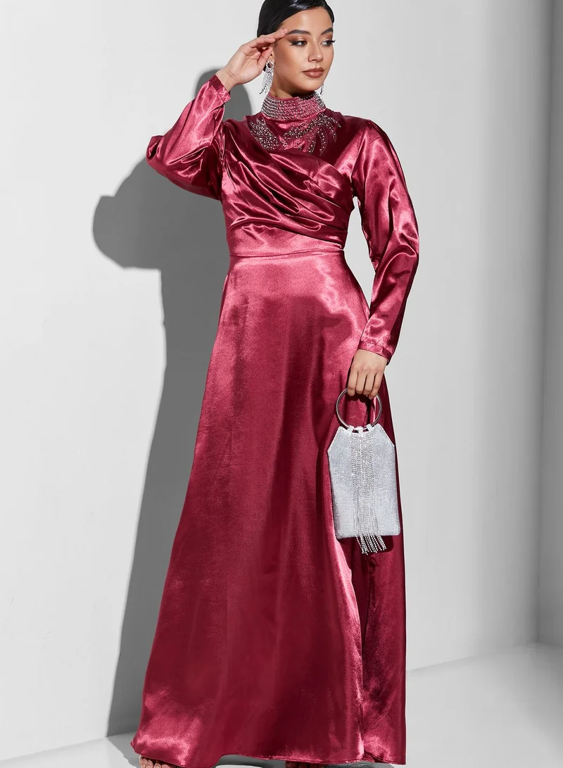 Khizana Satin Evening Dress