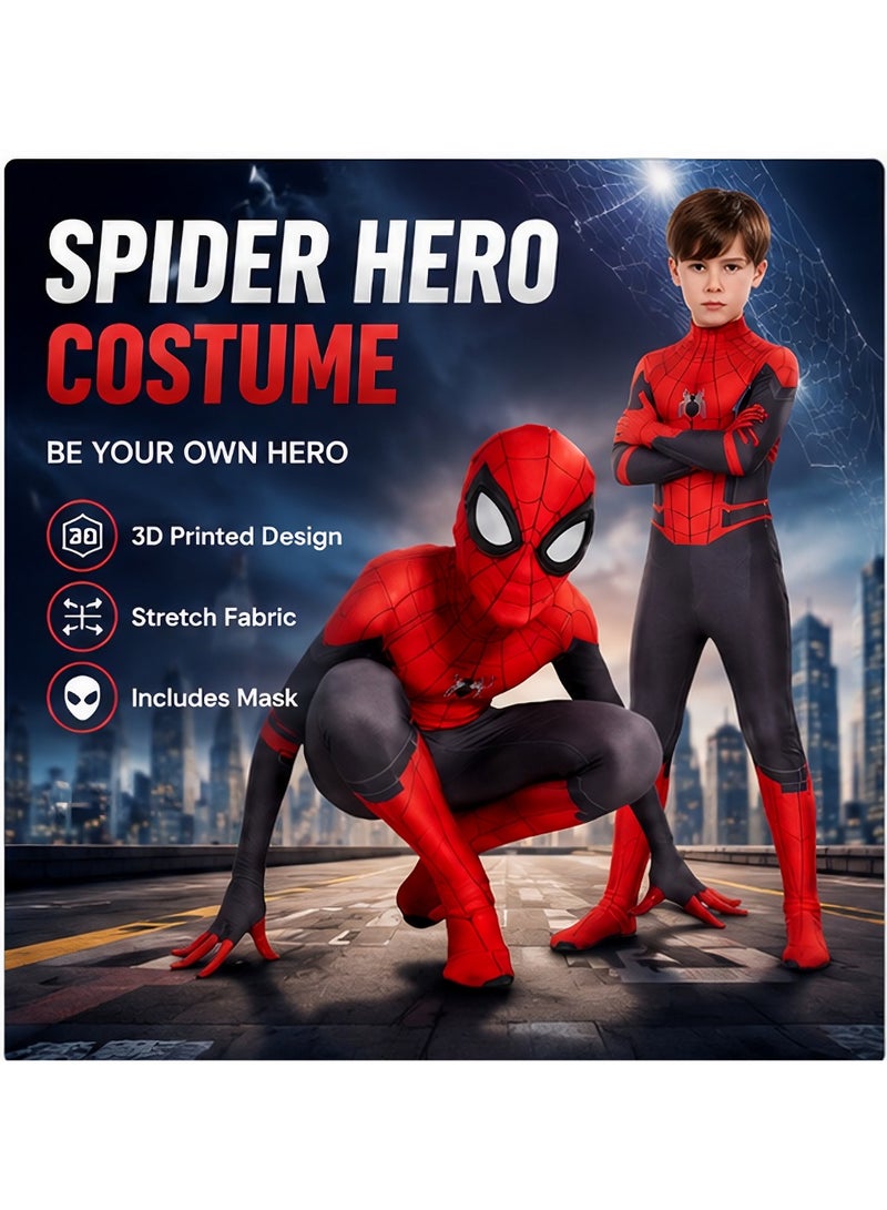 Spider-Man Costume Kids 3D Printed Full Body Bodysuit with Mask, Superhero Cosplay Jumpsuit for Halloween Party Stage Performance - Image 1