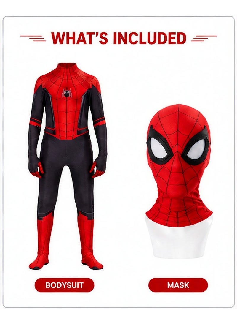 Spider-Man Costume Kids 3D Printed Full Body Bodysuit with Mask, Superhero Cosplay Jumpsuit for Halloween Party Stage Performance - Image 2