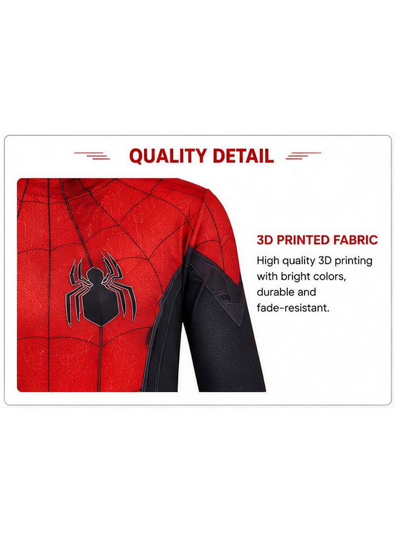 Spider-Man Costume Kids 3D Printed Full Body Bodysuit with Mask, Superhero Cosplay Jumpsuit for Halloween Party Stage Performance - Image 3