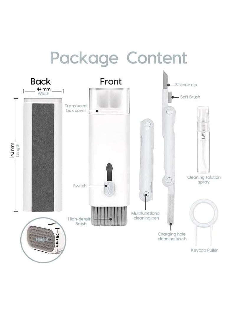 Airpod Cleaner Kit 7 in 1, Multifunctional Keyboard Cleaner Earbud Cleaning Kit Tool with Cleaning Pen for iPhone, Laptop, Tablet, PC Screen, Keyboard, Bluetooth Earphones - Image 2